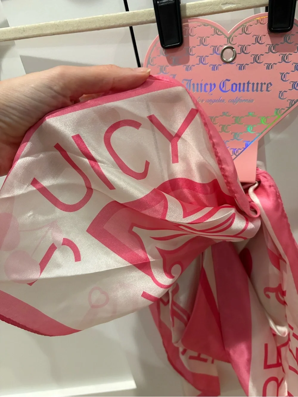 New Juicy Couture Pink Logo Scarf